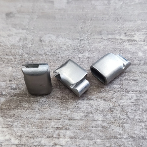 Замок 8х4 мм для плоских браслетов Сталь Трехсекционная фото 2