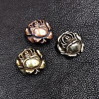 Кончо для кожаных изделий 25 мм Роза Латунь