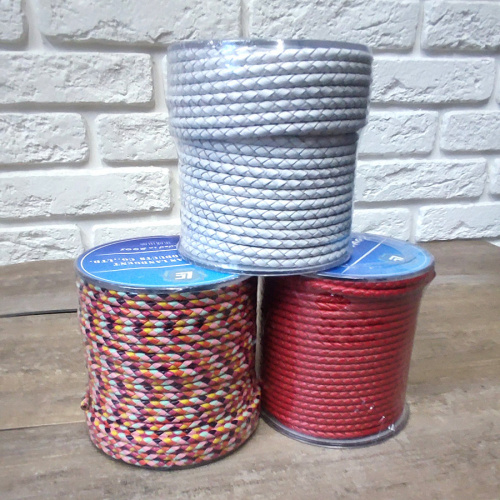 Шнур кожаный круглого сечения 4 мм плетеный 20 см LC фото 7