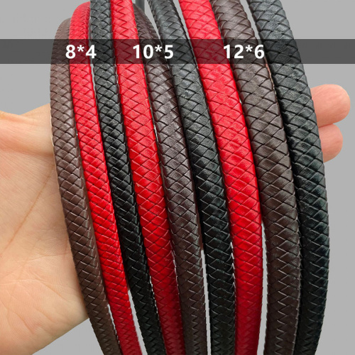 Шнур кожаный плоский плетеный 8х4 мм 20 см фото 2