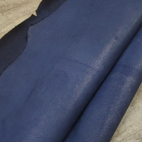 Кожа подкладочная (спилок свиной) Синий фото 5