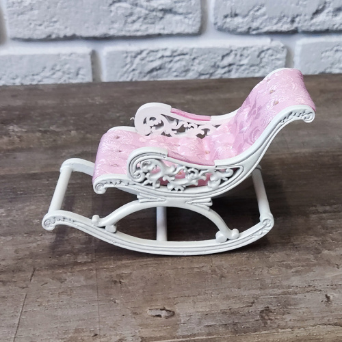 Кресло-качалка для кукол розовая обивка  D JY-K055 - фото товара фото 4