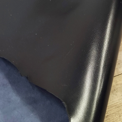 Кожа козы (шевро) 0,8 мм Черно-синий глянцевый Conceria Bonaudo Италия фото 5