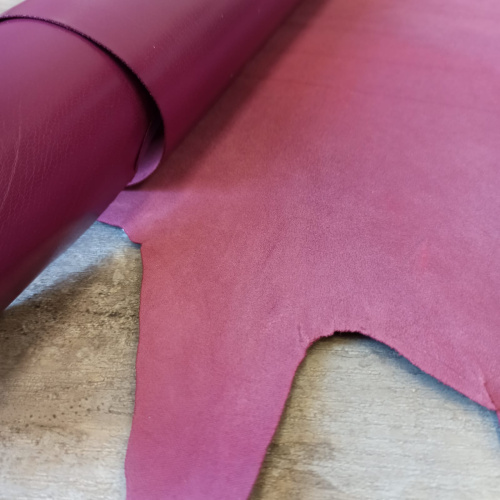 Кожа козы (шевро) 0,9 мм Темная фуксия Италия фото 4