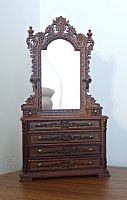Комод для кукол резной с зеркалом Миниатюра 1:12   - купить для кожевенного хобби