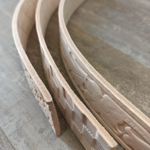 Заготовка для ремня раст. дубл. 42 мм толщ. 4,0 мм с тиснением Италия  фото 3