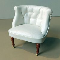 Кресло для кукол 12 см Белое  - купить для кожевенного хобби