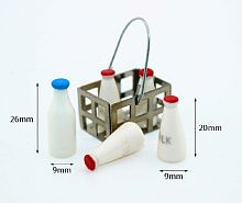 Бутылочки с молоком в корзине для кукол  - купить для кожевенного хобби