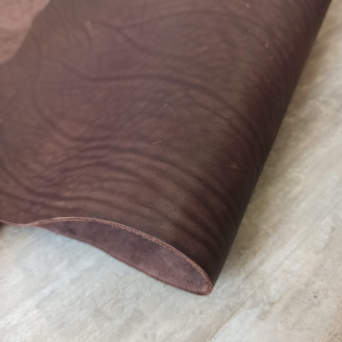 Кожа Вороток 3,6-4,0 мм комб. дубл. темно коричневый  фото 2