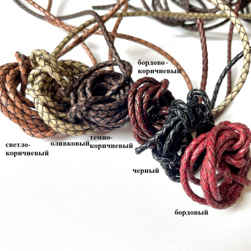 Шнур кожаный круглого сечения 3 мм плетеный Ретро фото 5 Шнур кожаный круглого сечения 3 мм плетеный Ретро фото 5