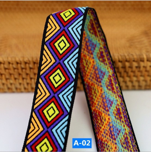 Лента ременная стропа 38 мм Вышивка ромбы  3812-А02 - фото товара фото 4