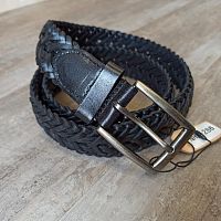 Ремень плетеный объемный 33 мм толщ. 6,3 мм Черный  - купить для кожевенного хобби