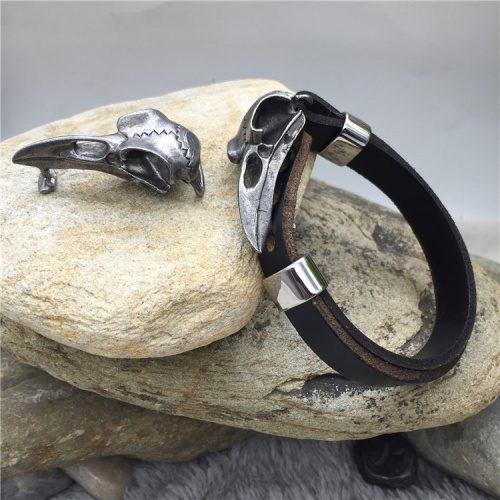 Застежка 13х5 мм для браслетов с шипом Череп Ворона Сталь  BR-z52 - фото товара фото 5