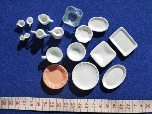 Белая посуда для кукол поштучно Масштаб 1:12 фото 3