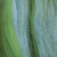 Шерсть для валяния меринос Меланж Зелено-голубой, 100 г  - купить для кожевенного хобби