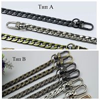 Цепь галантерейная плоская с карабином 120 см