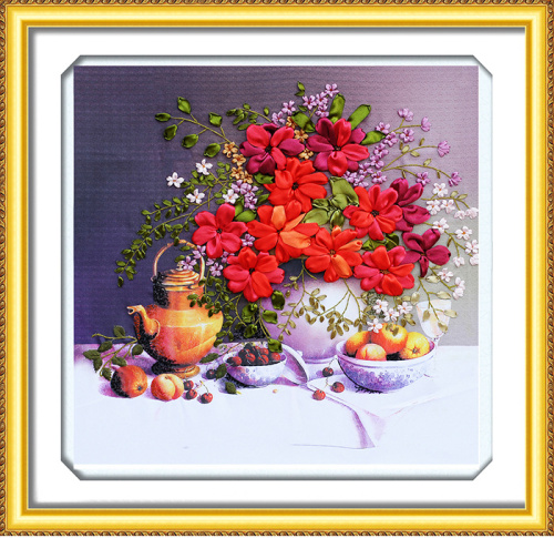 Набор для вышивки лентами Чай на веранде   - фото товара