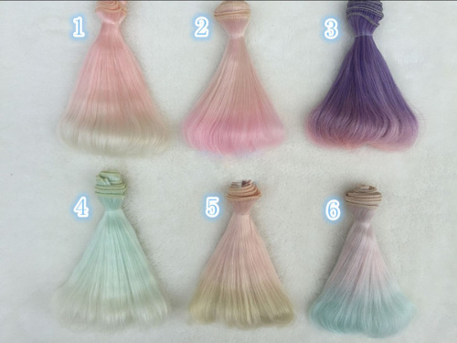 Трессы для кукол 15 см с Подвитыми кончиками биколор BJD