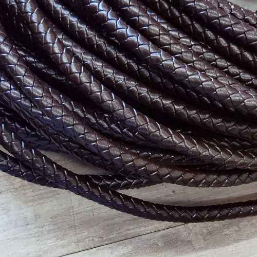 Шнур кожаный круглого сечения 8 мм плетеный 20 см фото 9