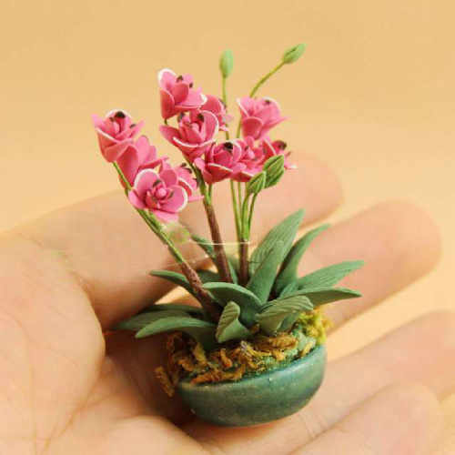 Орхидеи в керамическом горшочке для кукольного дома  OR Z01 - фото товара фото 2