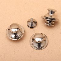 Кнопка-застежка с фиксатором яхтенная латунь с покрытием под серебро  - купить для кожевенного хобби