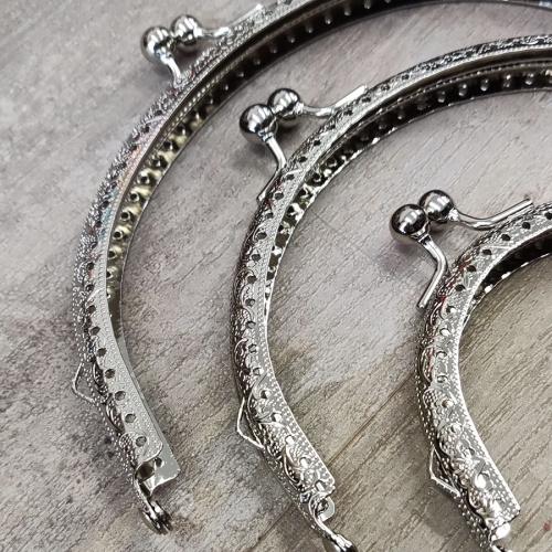 Фермуар пришивной серебро полукруглый 8,5-14,5 см фото 3