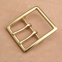 Пряжка 50 мм латунная с перекладиной два язычка L500  - купить для кожевенного хобби