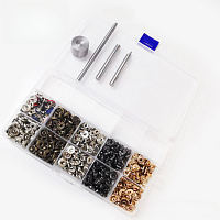 Кнопки 12,5 мм Набор 100 шт с  инструментами  для установки  - купить для кожевенного хобби