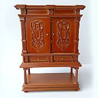 Миниатюра для кукол Шкаф для кабинета Орех  - купить для кожевенного хобби