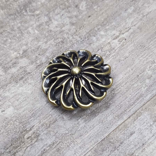 Кончо для кожаных изделий Хризантема 36 мм Латунь  JP-004 - фото товара фото 5