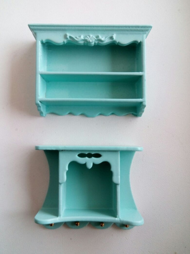 Полочки голубые для кукол Миниатюра 1:12 Полочки голубые для кукол Миниатюра 1:12