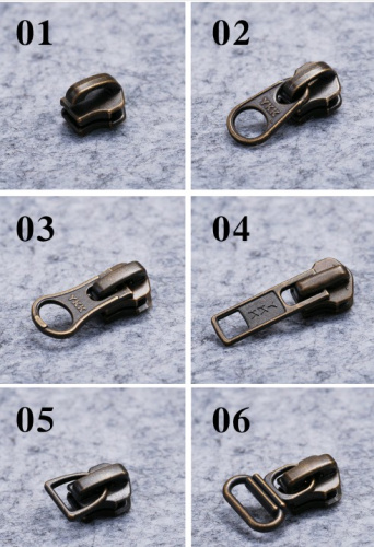 Бегунок, зажимы, ограничители для молнии №5 YKK под бронзу фото 6