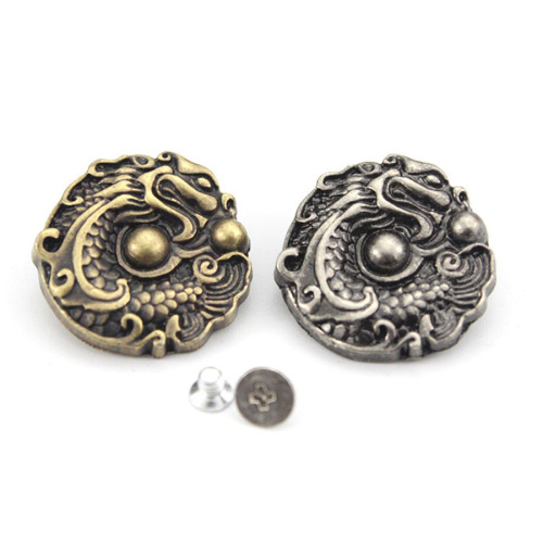 Кончо для кожаных изделий 24 мм Дракон с бусинами фото 4 Кончо для кожаных изделий 24 мм Дракон с бусинами фото 4