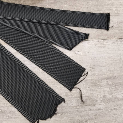 Лента ременная стропа 20-50 мм Черная пэ, с окантовкой фото 3