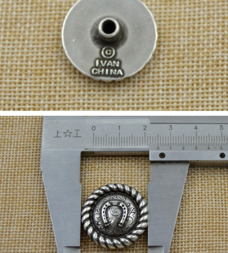 Кончо для кожаных изделий 25 мм Подкова латунь фото 3