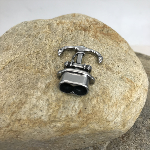 Застежка  на два шнура 12х6 мм для браслетов  Якорь Сталь  BR-z90 - фото товара фото 4