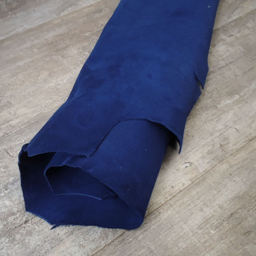 Замша натуральная 1,2-1,4 мм Синий Италия фото 2