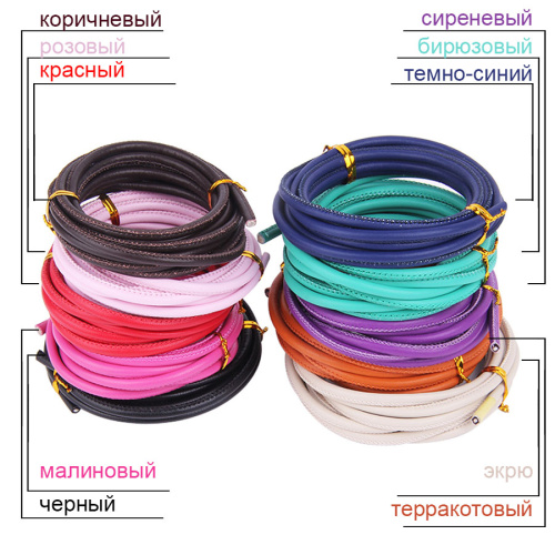 Шнур прошитый из овечьей кожи фото 9