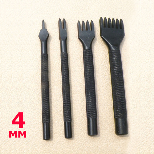 Пробойники строчные ромбовидные 4 мм с круглой ручкой черные Пробойники строчные ромбовидные 4 мм с круглой ручкой черные