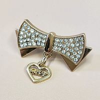 Зажим декоративный Бантик с сердечком 45 мм  - купить для кожевенного хобби