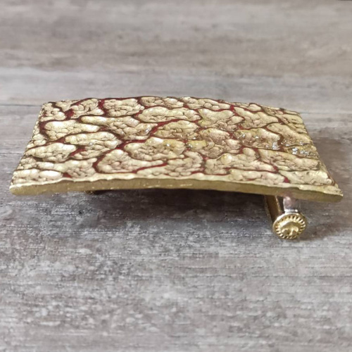 Пряжка для ремня декоративная, с шипом 38 мм Золотой аффинаж  PR РК037 - фото товара фото 5