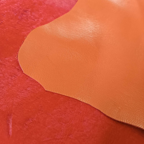 Кожа Козы Подкладочная (шевро) 0,8-1,0 мм Оранжевый фото 2
