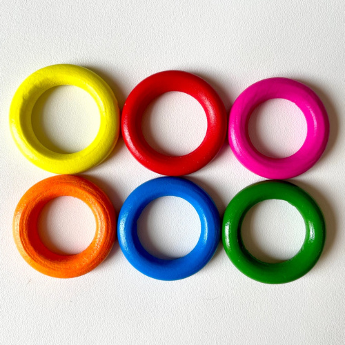 Кольцо деревянное для слингобус 33 мм цвета Микс  XD-034 - фото товара фото 3