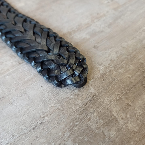 Ремень плетеный объемный 33 мм толщ. 6,3 мм Черный  RS01 - фото товара фото 4