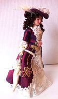 Кукла Дама в бордовом платье Миниатюра 1:12  - купить для кожевенного хобби