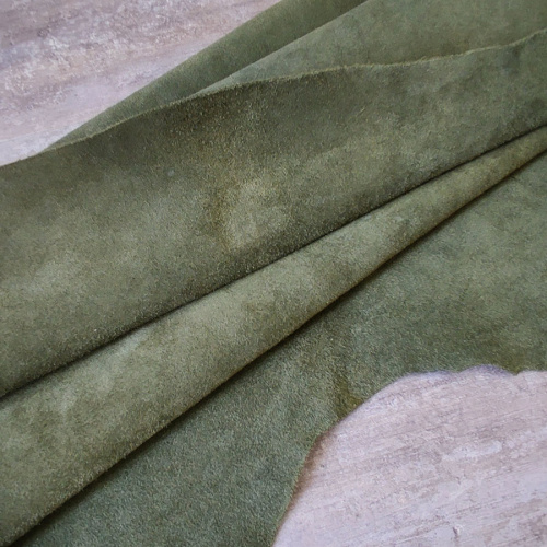 Кожа Велюр 1,4 мм Хаки фото 3