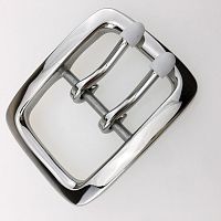 Пряжка 40 мм стальная с перекладиной два язычка S118  - купить для кожевенного хобби