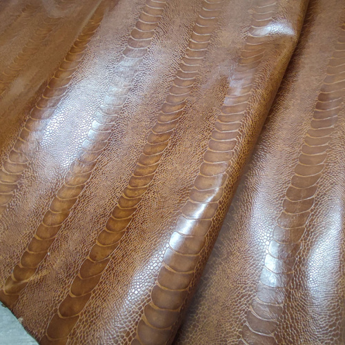 Кожа КРС 1,2 мм с тиснением Страус темный фото 4