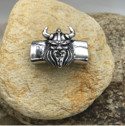 Бусина 12х6 мм для плоских браслетов Викинг Сталь  BR-B78 - фото товара фото 3